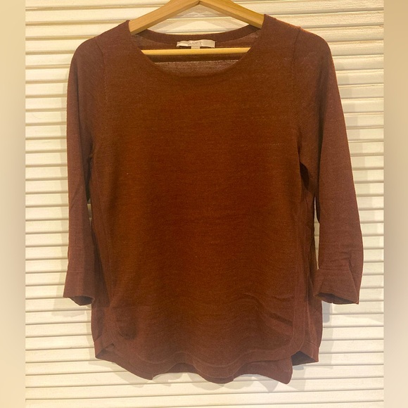 SOLD Ann Taylor Loft Wool Blend Hi Low 3/4 Sleeve Blouse Size Small - Picture 1 of 6